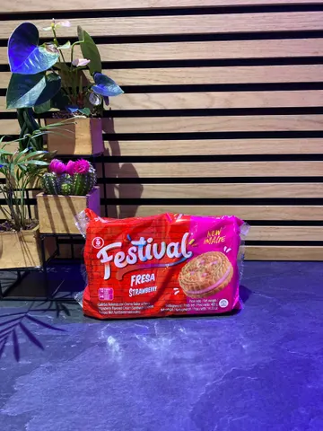Festival Galletas rellenas con crema sabor a fresa